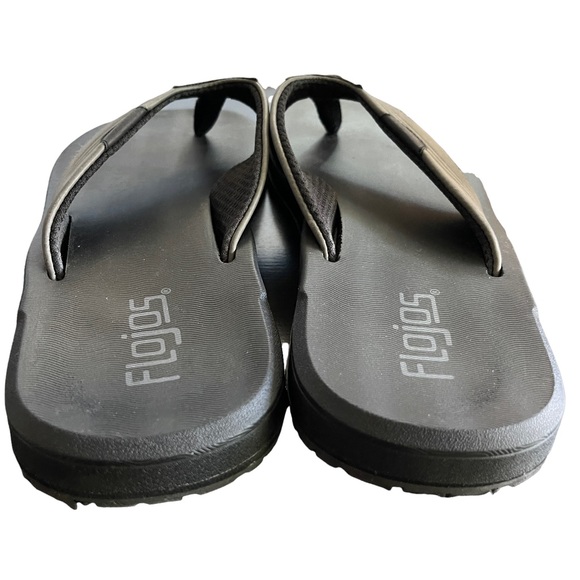 Flojos Memory Foam Black Gray Men's Flip Flops Size 12 - Picture 3 of 8